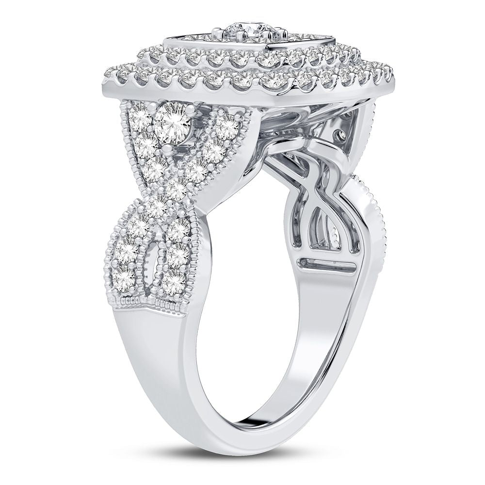 Luminous 14k White Gold 2CT Lab Diamond Womens Fashion Ring