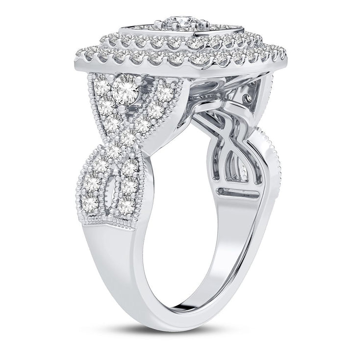 Luminous 14k White Gold 2CT Lab Diamond Womens Fashion Ring