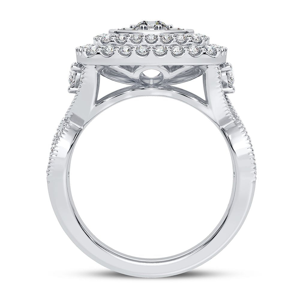 Luminous 14k White Gold 2CT Lab Diamond Womens Fashion Ring