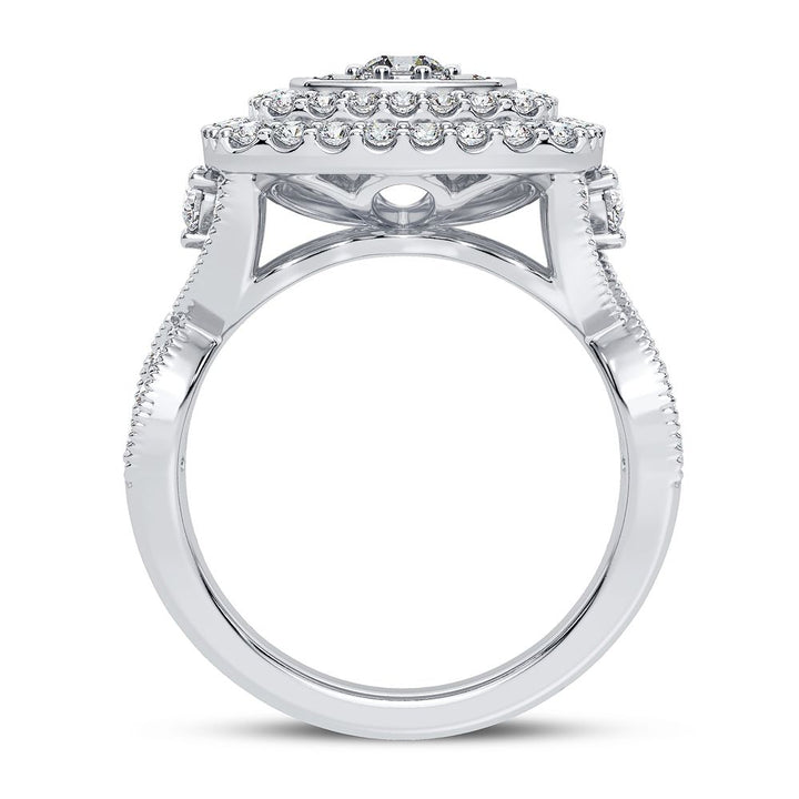 Luminous 14k White Gold 2CT Lab Diamond Womens Fashion Ring