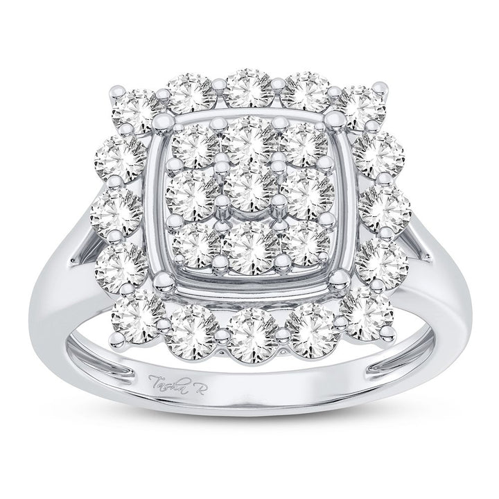 Luminous 10k White Gold 1CT Lab Diamond Womens Fashion Ring