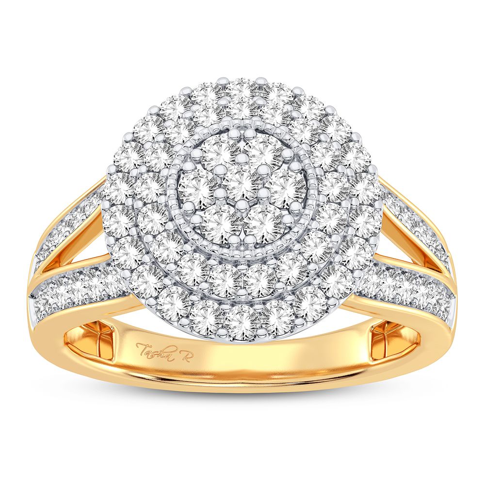 Chic 14K Yellow Gold 1.00CT Lab Diamond Womens Fashion Ring