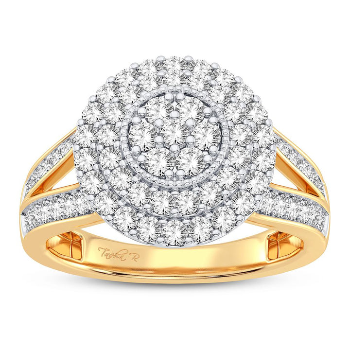 Chic 14K Yellow Gold 1.00CT Lab Diamond Womens Fashion Ring