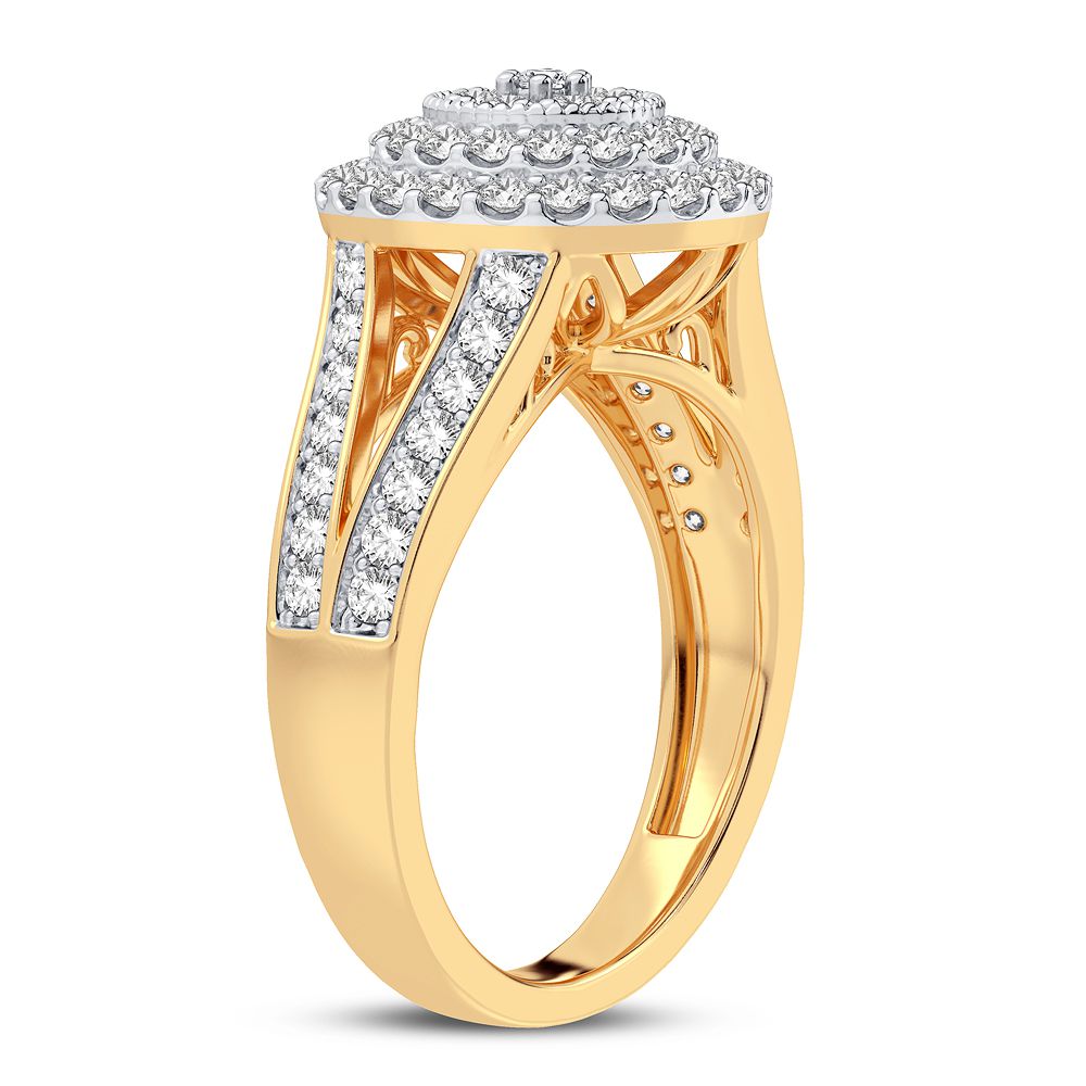 Chic 14K Yellow Gold 1.00CT Lab Diamond Womens Fashion Ring