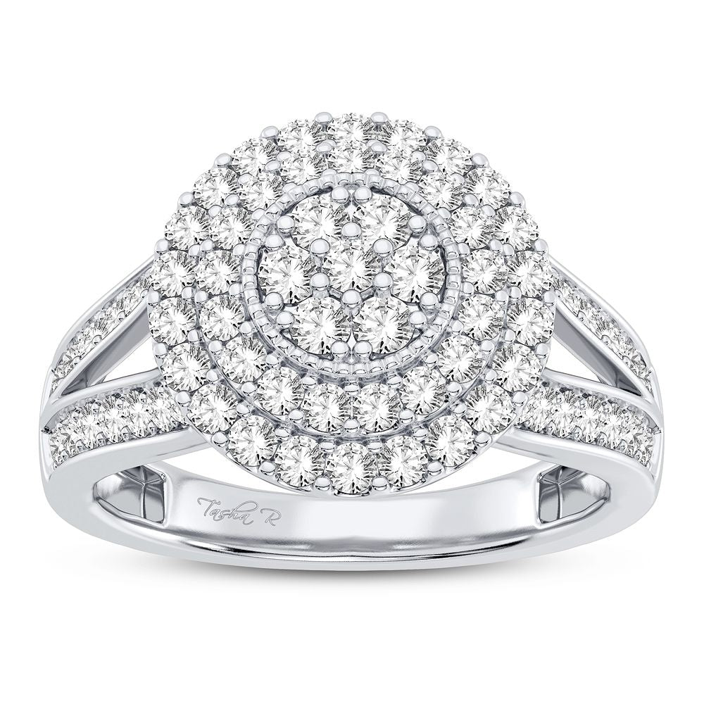 Luminous 14k White Gold 1CT Lab Diamond Womens Fashion Ring