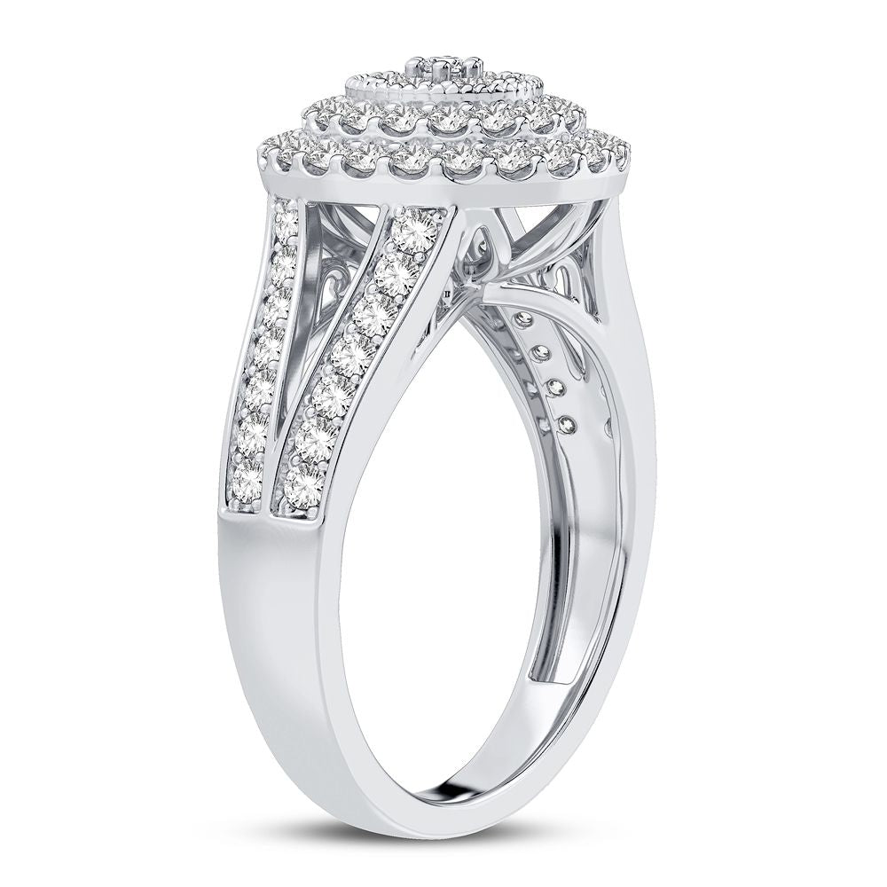 Luminous 14k White Gold 1CT Lab Diamond Womens Fashion Ring