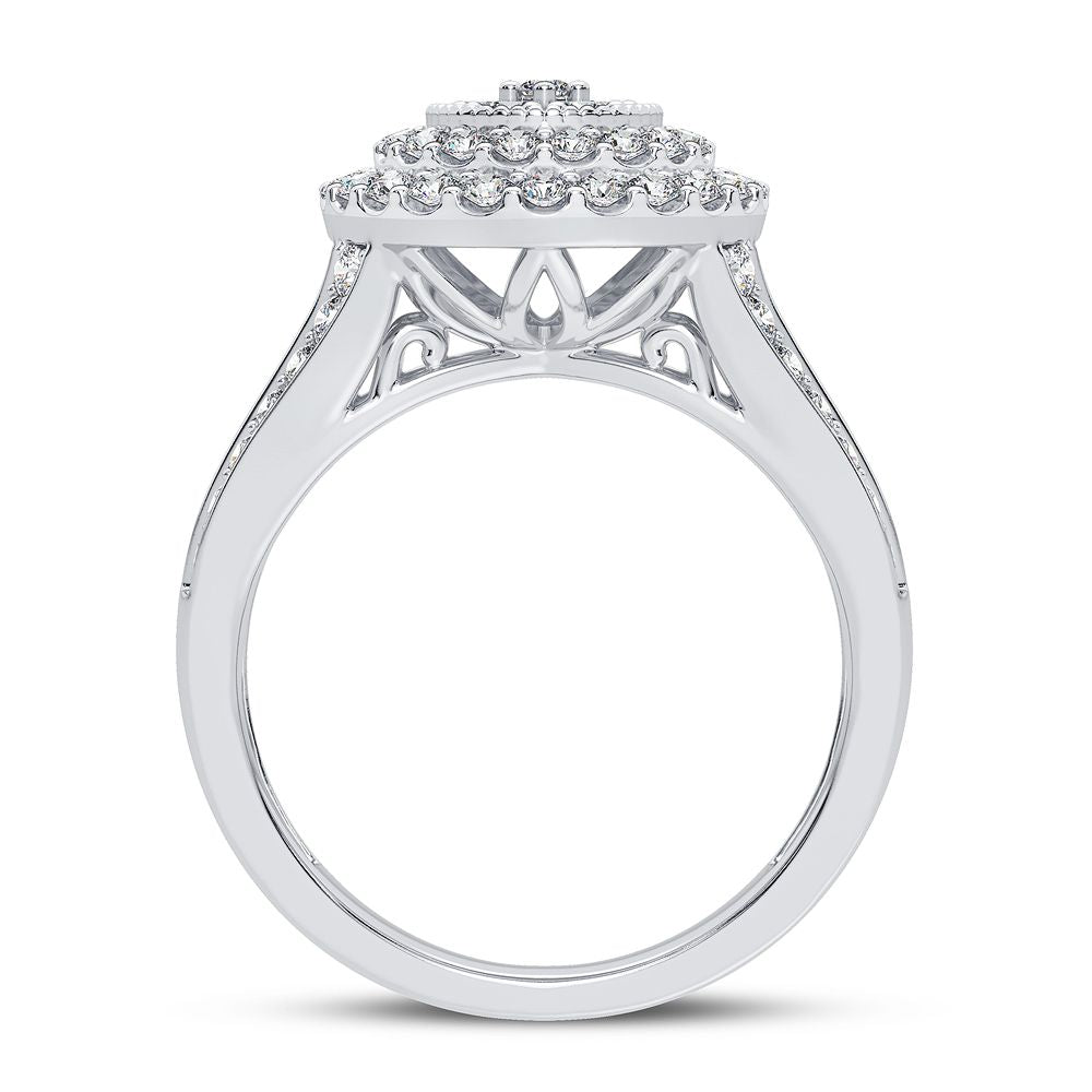 Luminous 14k White Gold 1CT Lab Diamond Womens Fashion Ring
