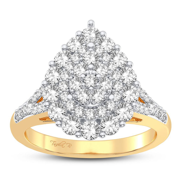 Chic 14k Yellow Gold 1.00CT Lab Diamond Womens Fashion Ring