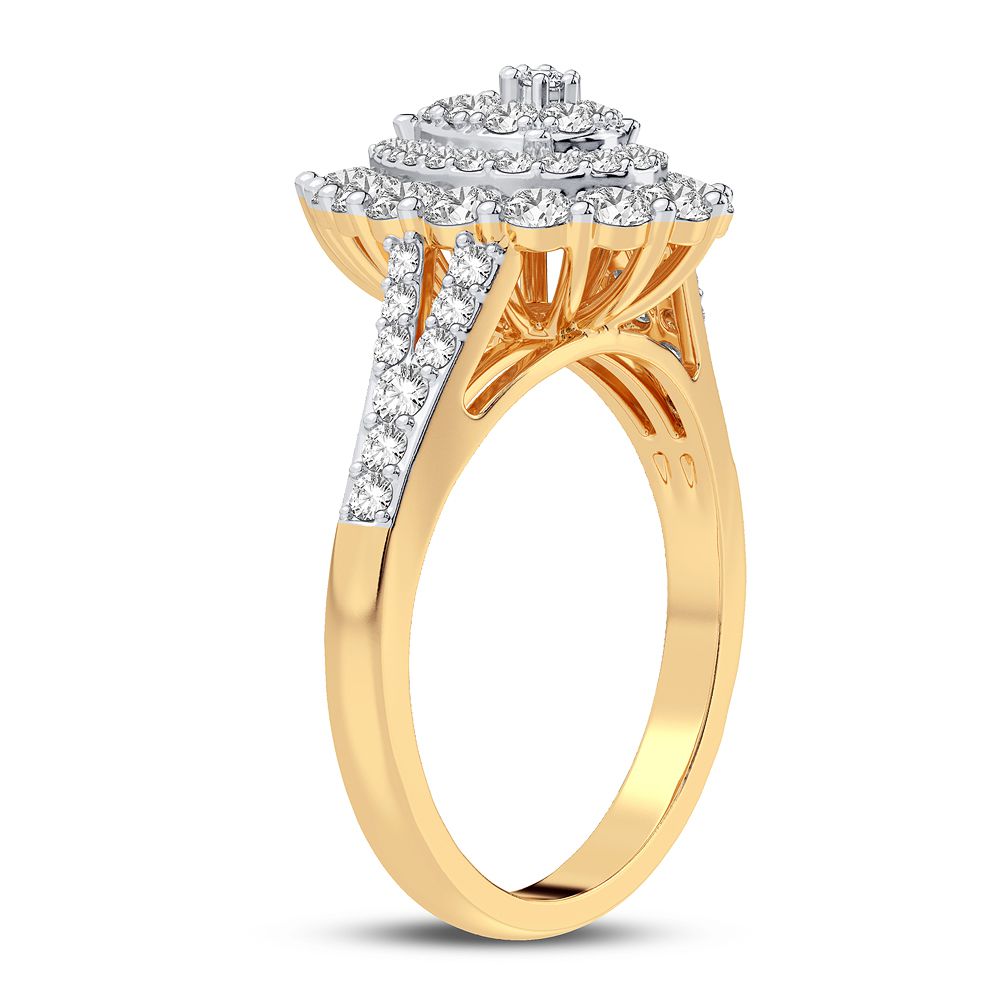 Chic 14k Yellow Gold 1.00CT Lab Diamond Womens Fashion Ring