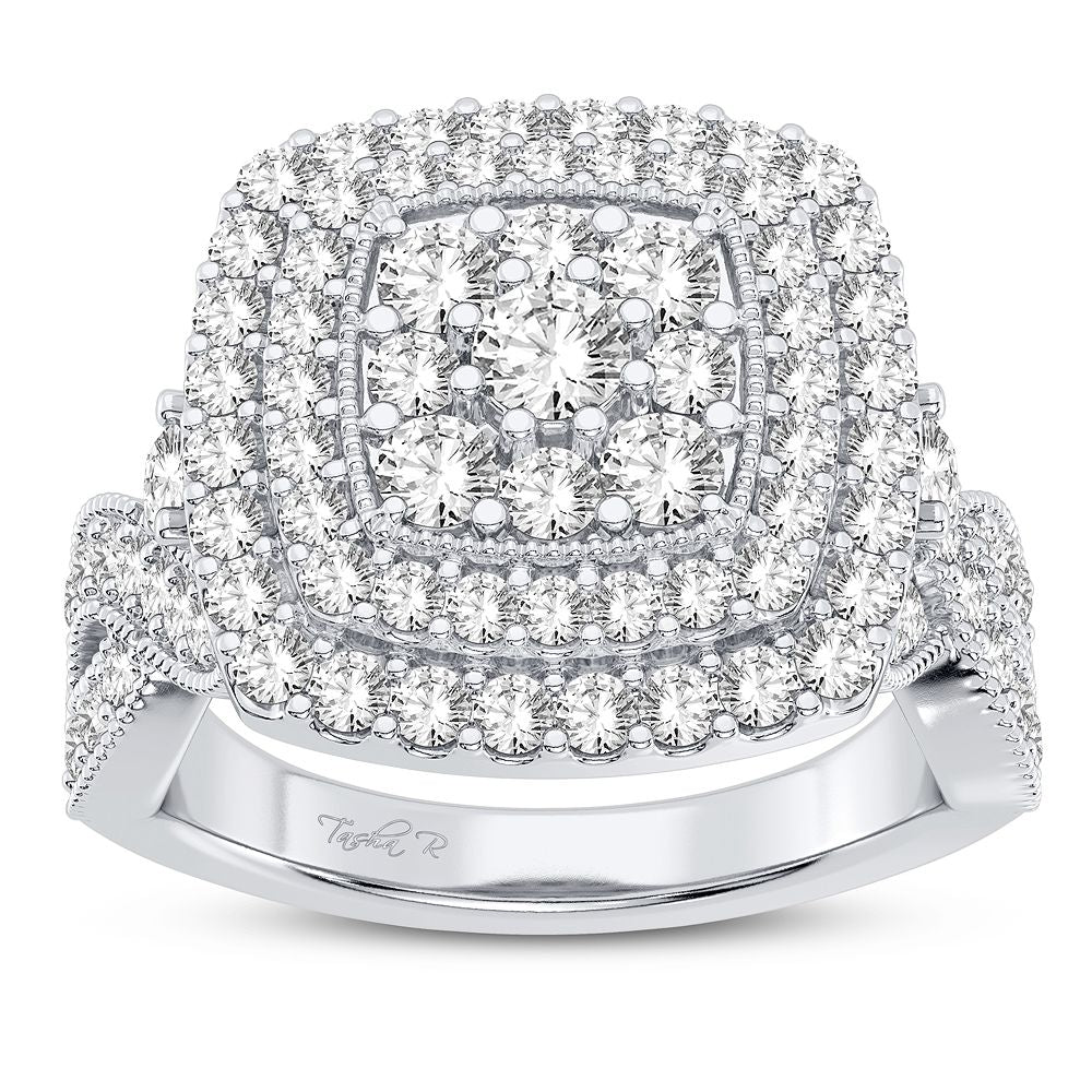 Chic 14k White Gold 1CT Lab Diamond Womens Fashion Ring