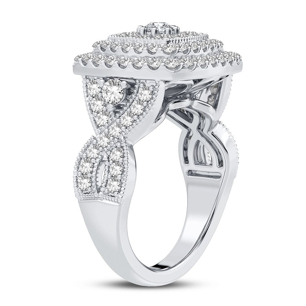 Chic 14k White Gold 1CT Lab Diamond Womens Fashion Ring