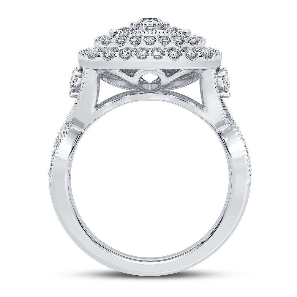 Chic 14k White Gold 1CT Lab Diamond Womens Fashion Ring