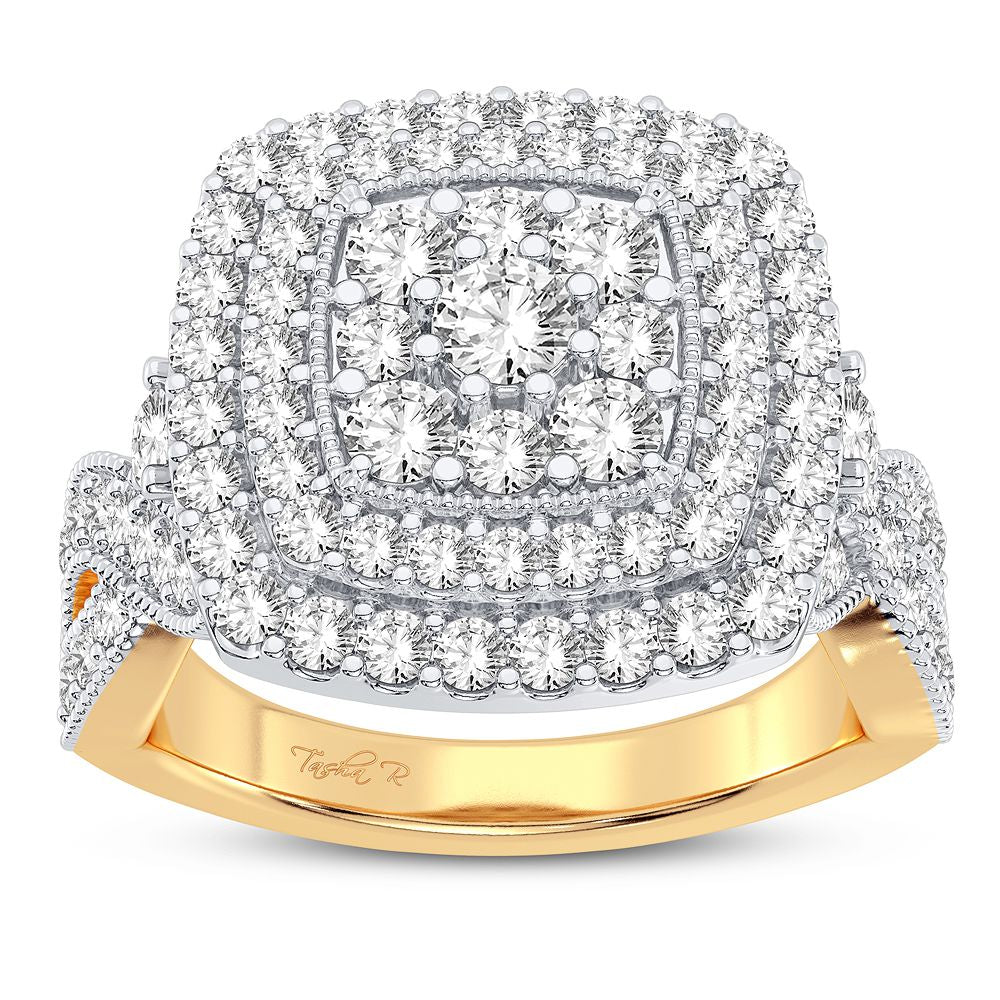 14K Yellow Gold 1CT Lab Diamond Womens Fashion Ring