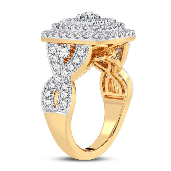 14K Yellow Gold 1CT Lab Diamond Womens Fashion Ring