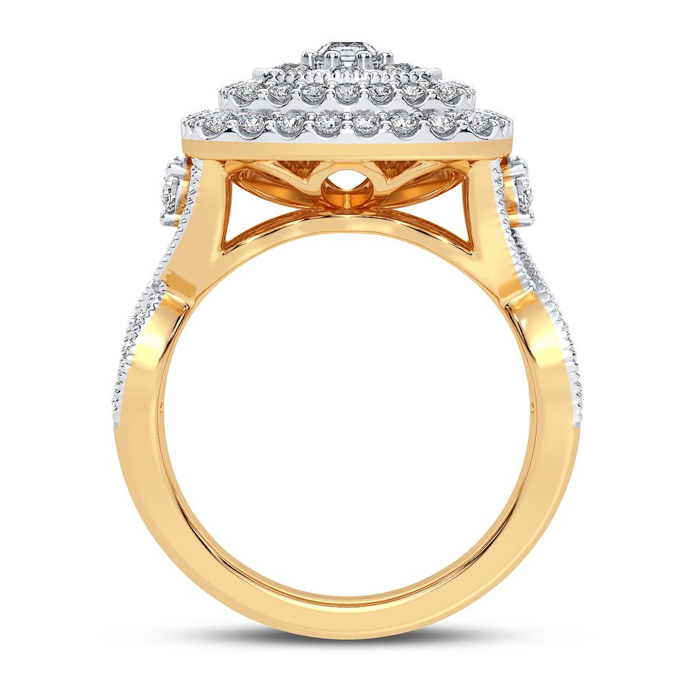 14K Yellow Gold 1CT Lab Diamond Womens Fashion Ring