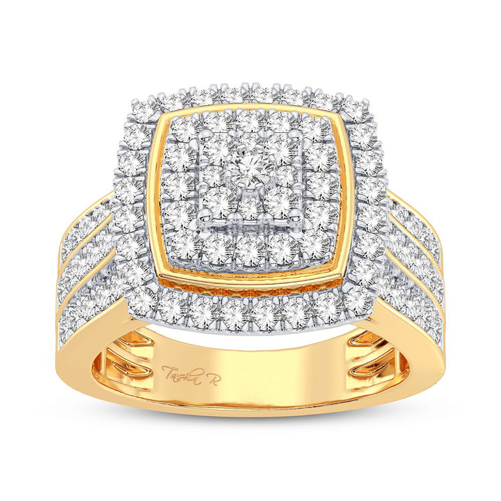 Luminous 14K Yellow Gold 1CT Lab Diamond Womens Fashion Ring