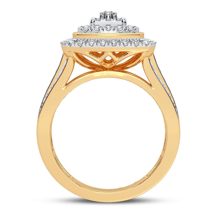 Luminous 14K Yellow Gold 1CT Lab Diamond Womens Fashion Ring