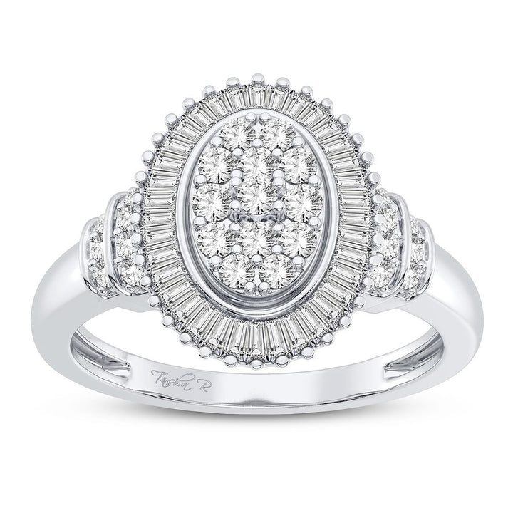 Chic 0.50CT Lab Diamond 10k White Gold Womens Fashion Ring