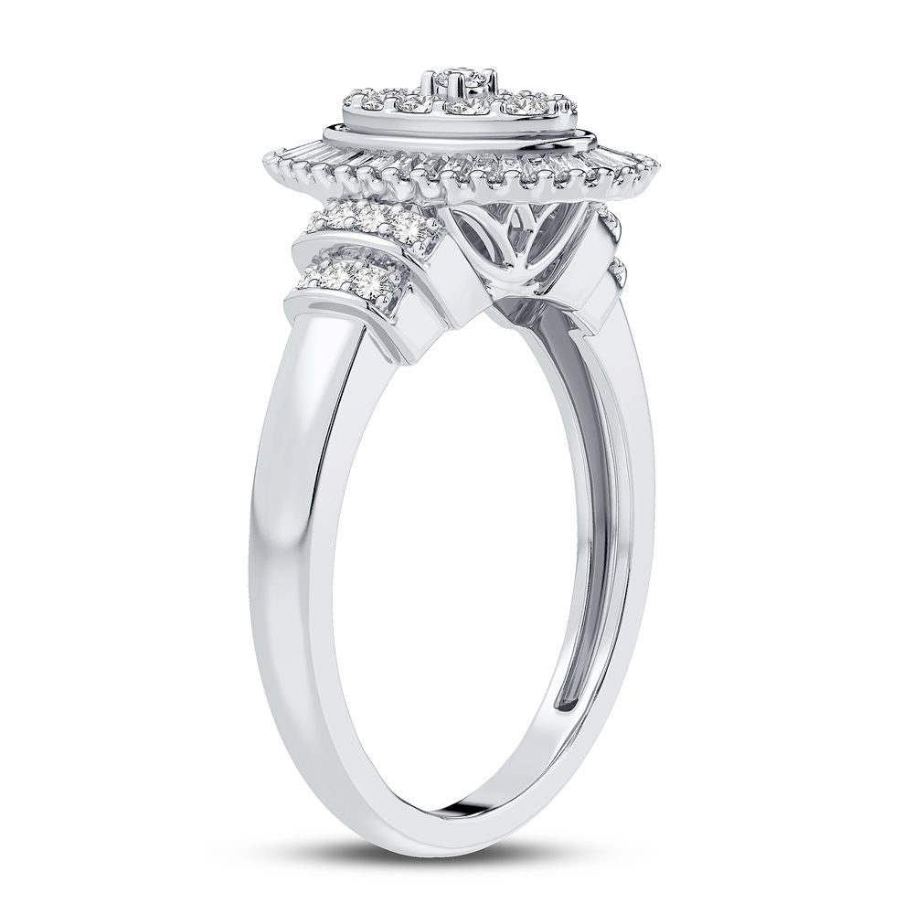 Chic 0.50CT Lab Diamond 10k White Gold Womens Fashion Ring