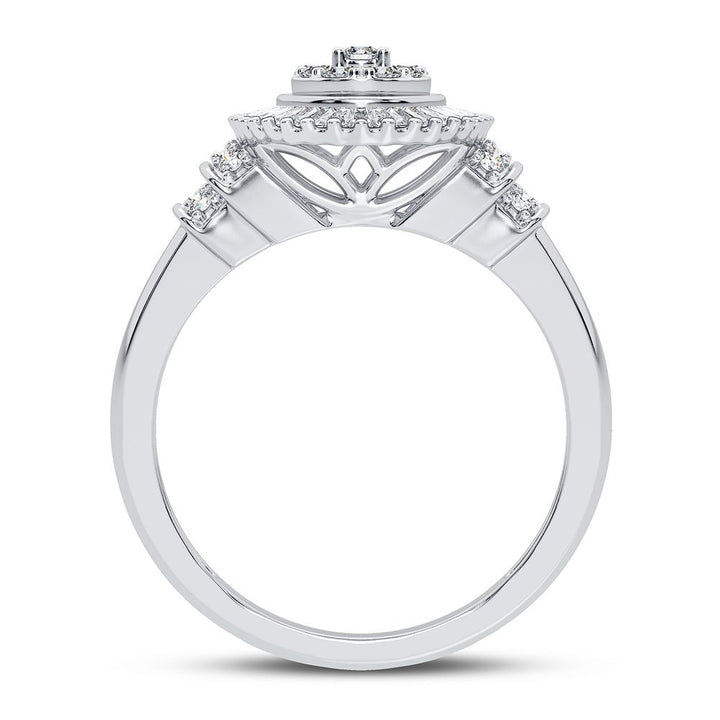 Chic 0.50CT Lab Diamond 10k White Gold Womens Fashion Ring