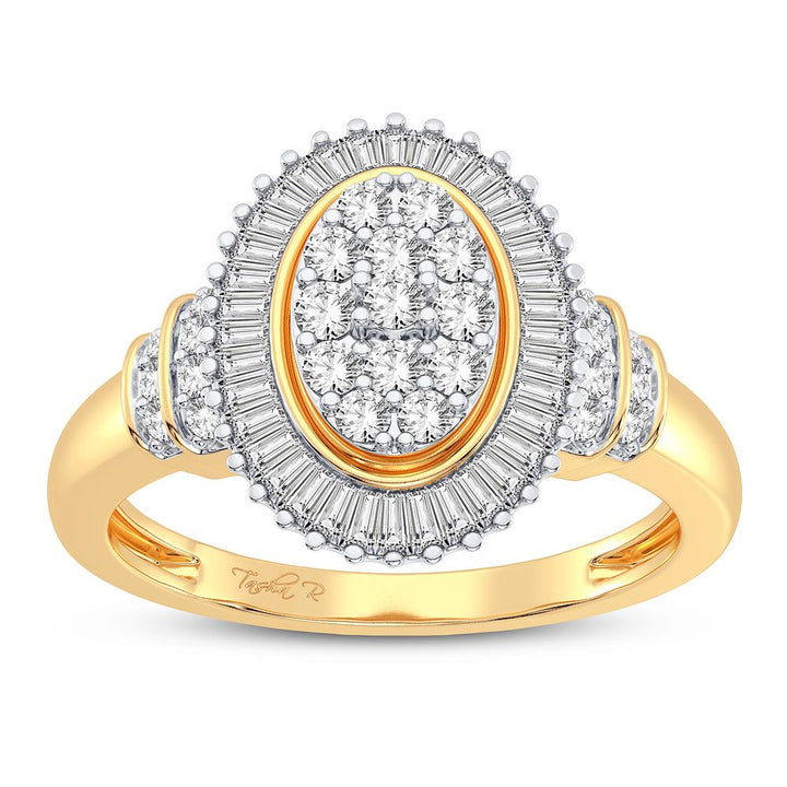 Chic 10k Yellow Gold 0.50CT Lab Diamond Womens Fashion Ring