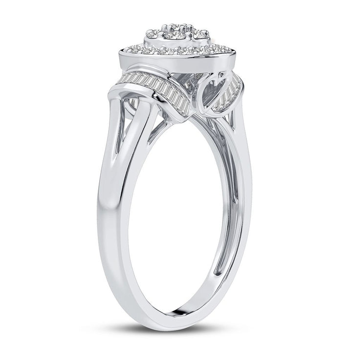 Chic 10k White Gold 0.50CT Lab Diamond Womens Fashion Ring