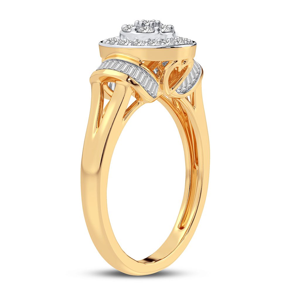 Chic 10k Yellow Gold 0.50CT Lab Grown Diamond Fashion Ring