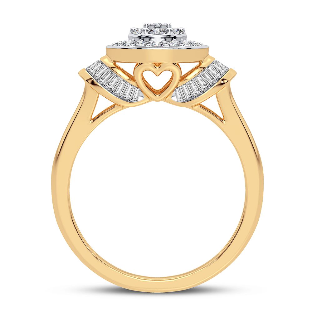Chic 10k Yellow Gold 0.50CT Lab Grown Diamond Fashion Ring