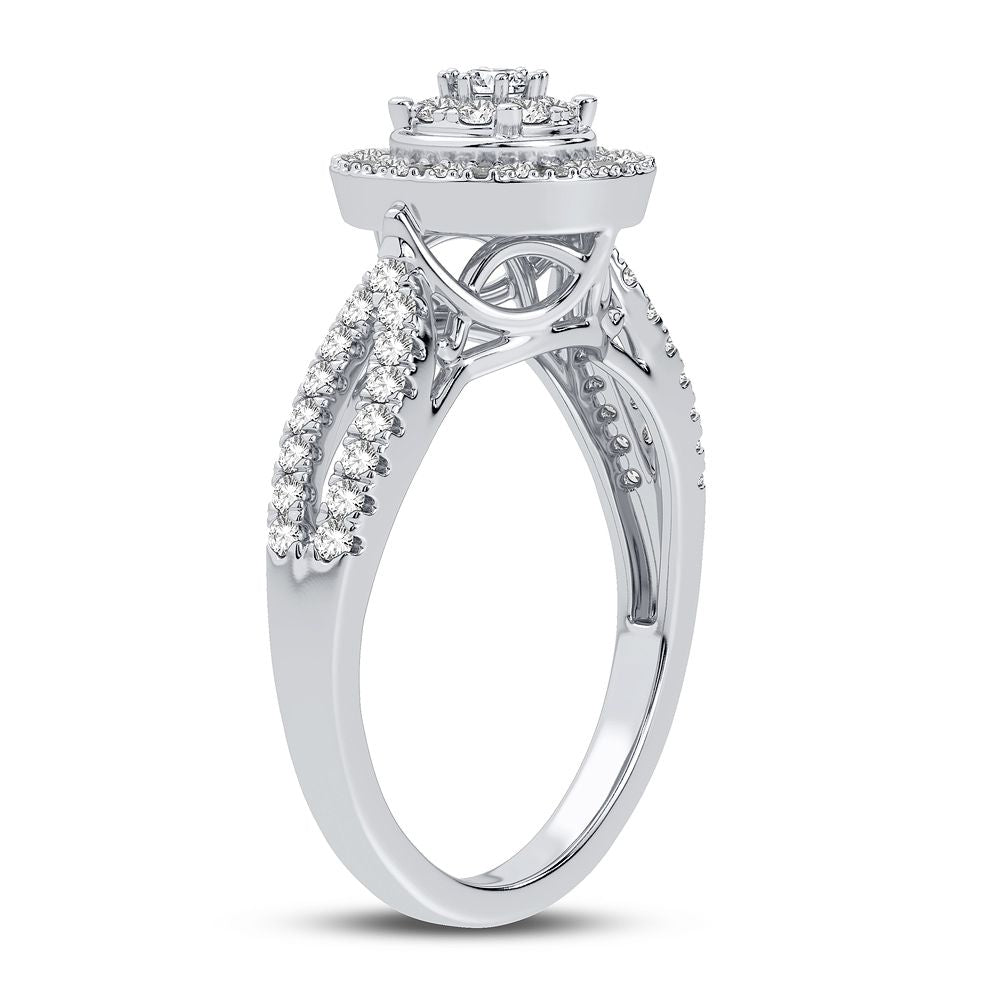 Chic 10k White Gold Lab Diamond Womens Fashion Ring 0.50CT