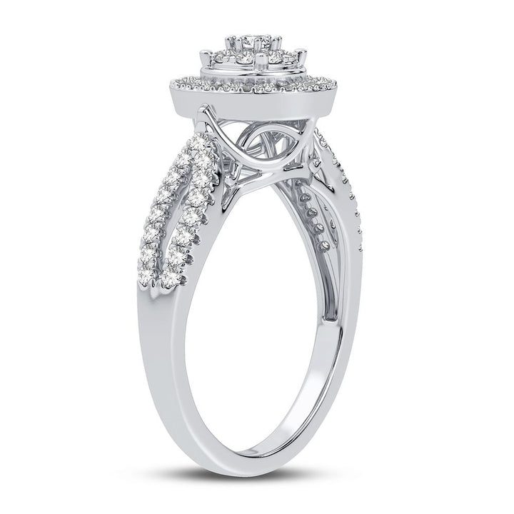 Chic 10k White Gold Lab Diamond Womens Fashion Ring 0.50CT