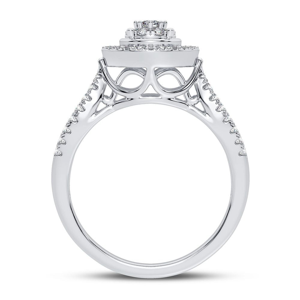 Chic 10k White Gold Lab Diamond Womens Fashion Ring 0.50CT