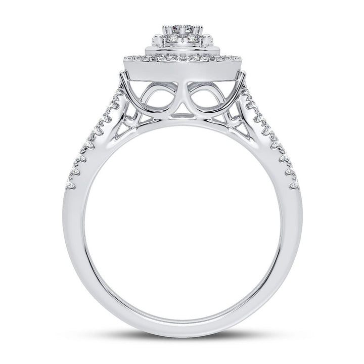Chic 10k White Gold Lab Diamond Womens Fashion Ring 0.50CT