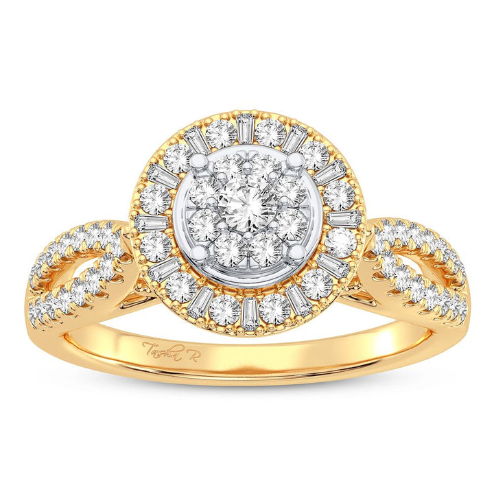 10K Yellow Gold 0.50CT Lab Diamond Womens Engagement Ring