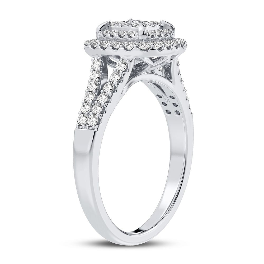 Chic 10k White Gold 0.50CT Lab Diamond Womens Ring