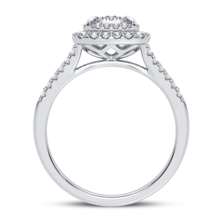Chic 10k White Gold 0.50CT Lab Diamond Womens Ring