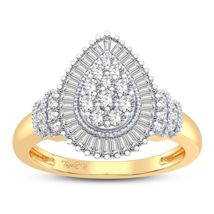 Chic 10k White Gold 0.50CT Lab Diamond Womens Fashion Ring