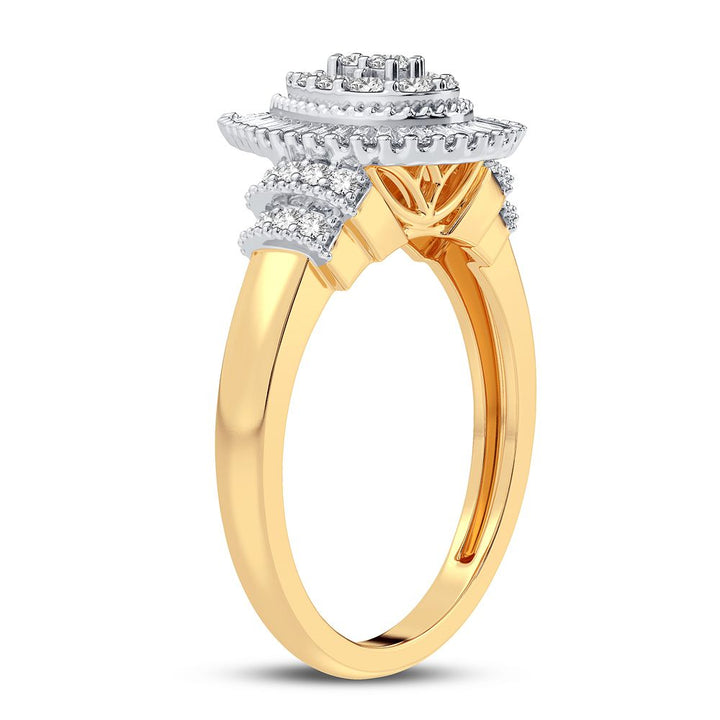 Chic 10k White Gold 0.50CT Lab Diamond Womens Fashion Ring