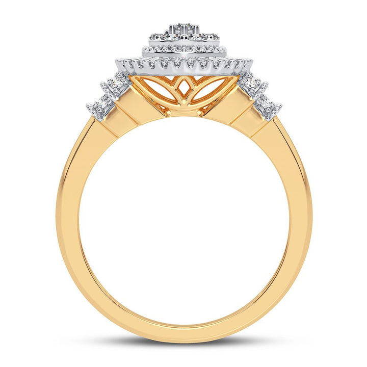 Chic 10k White Gold 0.50CT Lab Diamond Womens Fashion Ring