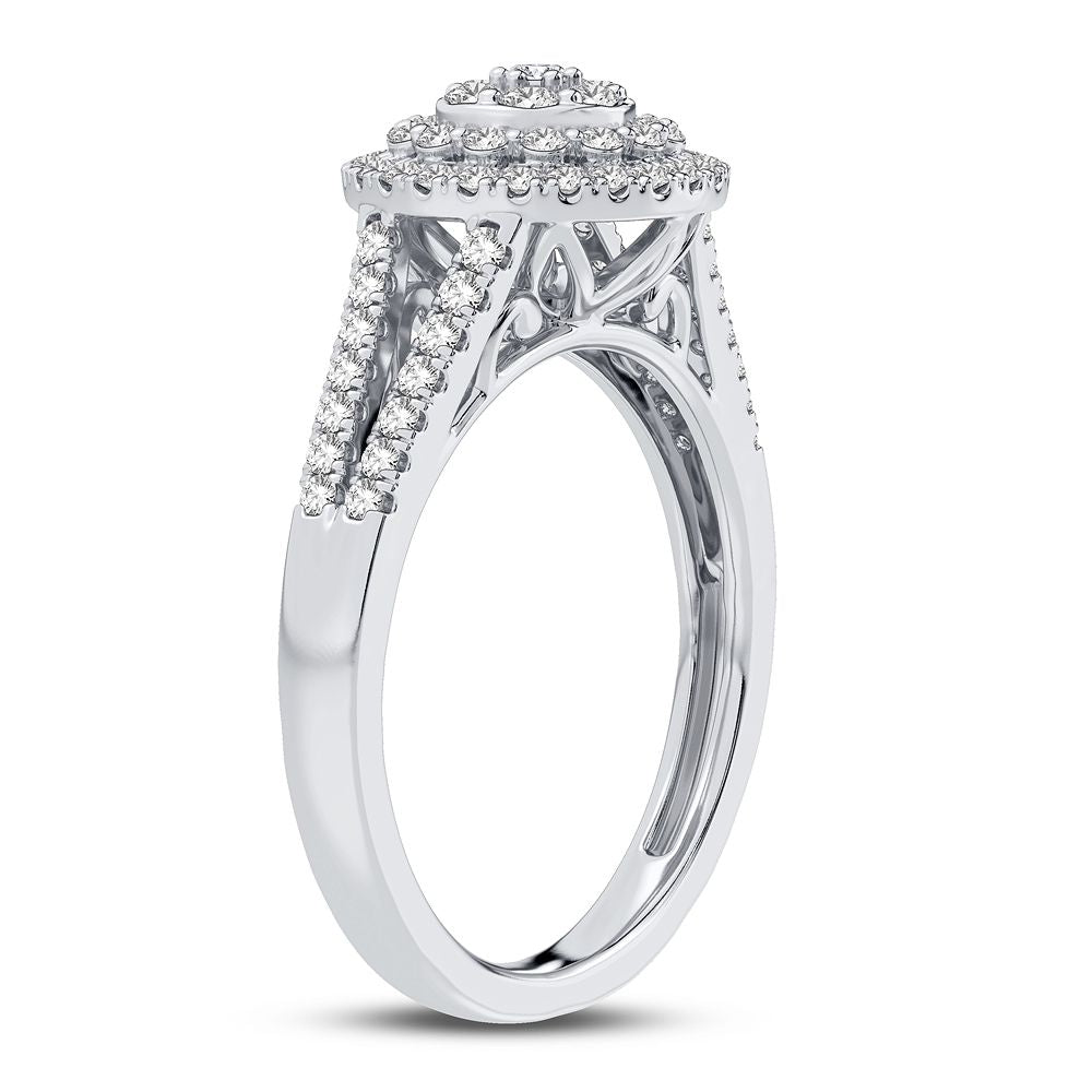 Chic 10k White Gold Lab Diamond Fashion Ring - 0.50CT