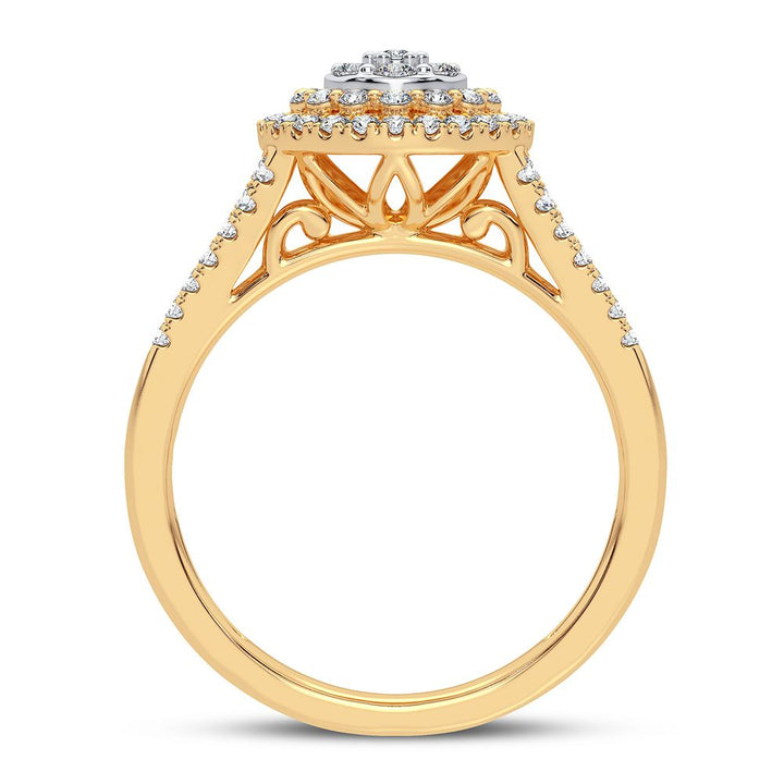 10k Yellow Gold 0.50CT Lab Diamond Engagement Ring for Her
