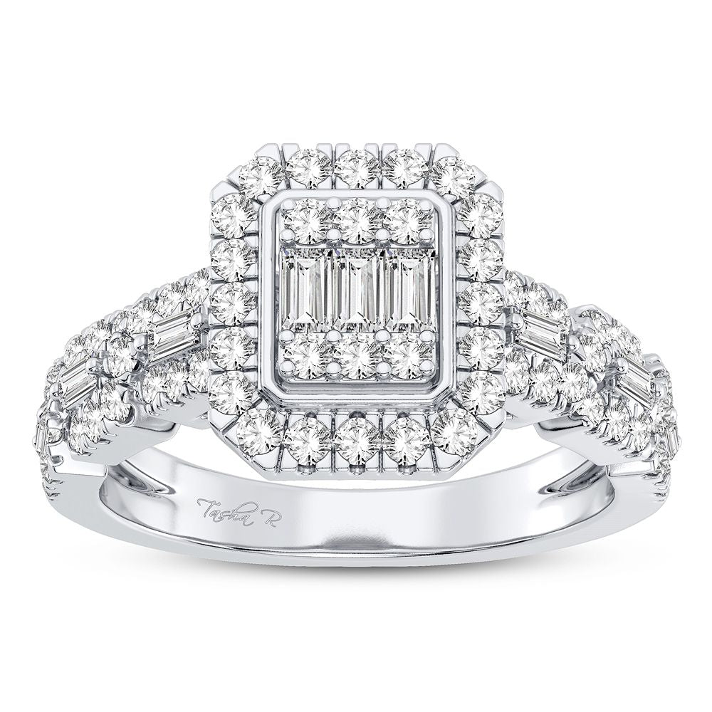 Timeless 10k White Gold 0.75CT Diamond Engagement Ring for Her
