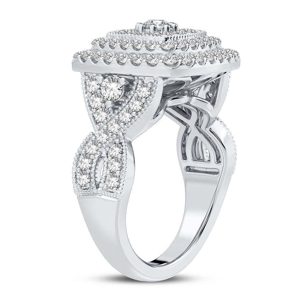 Sparkling 0.75CT Lab Diamond Womens White Gold Ring