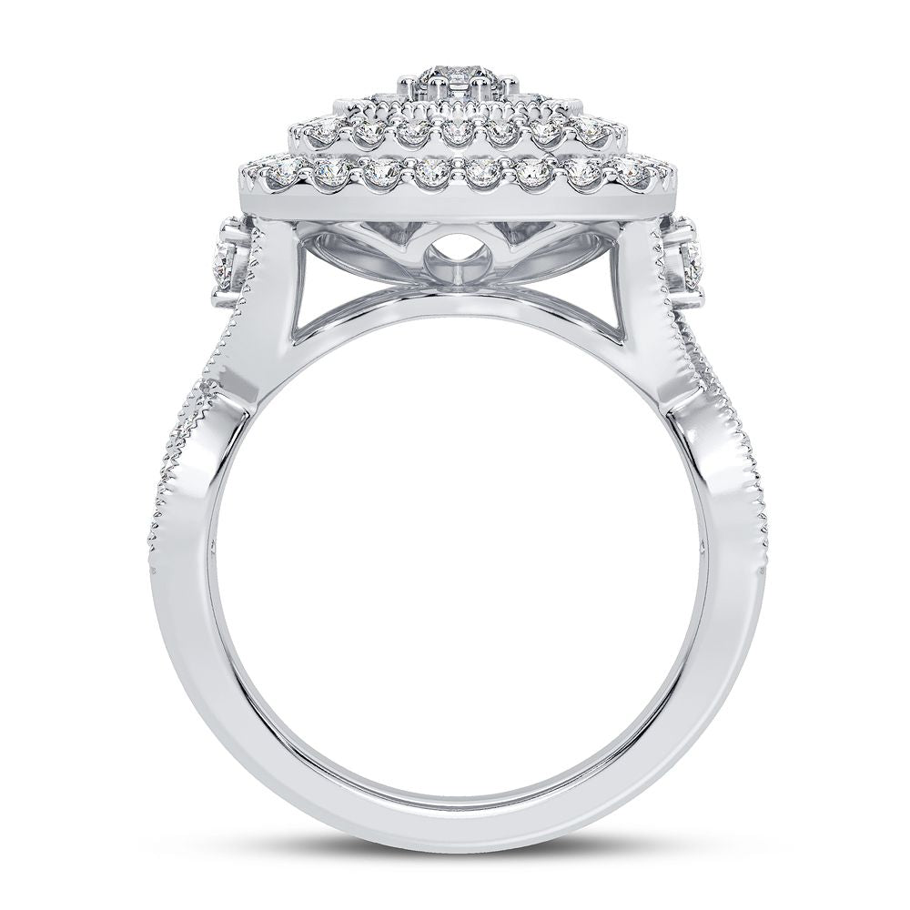 Sparkling 0.75CT Lab Diamond Womens White Gold Ring