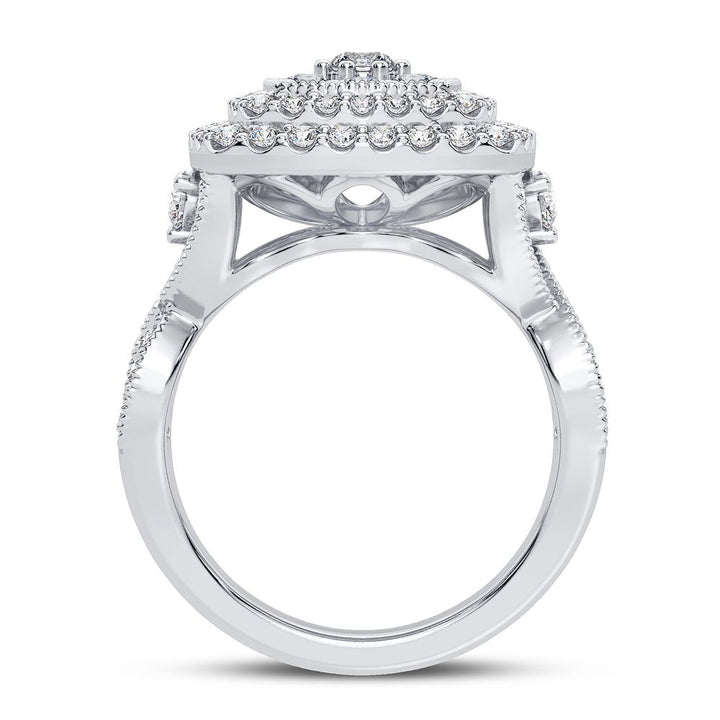 Sparkling 0.75CT Lab Diamond Womens White Gold Ring