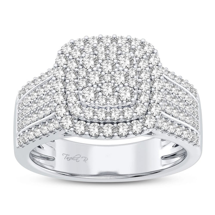 Luminous 10k White Gold Lab Diamond Womens Fashion Ring 0.75CT