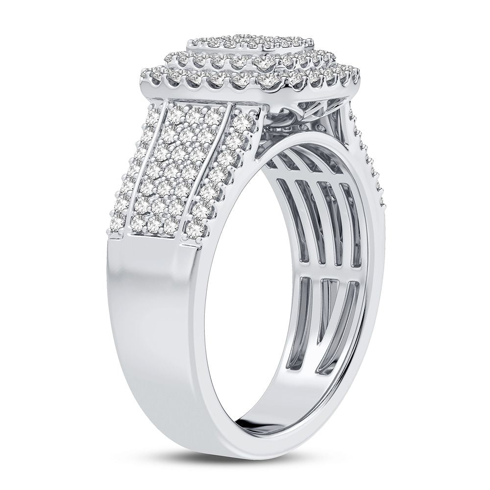 Luminous 10k White Gold Lab Diamond Womens Fashion Ring 0.75CT