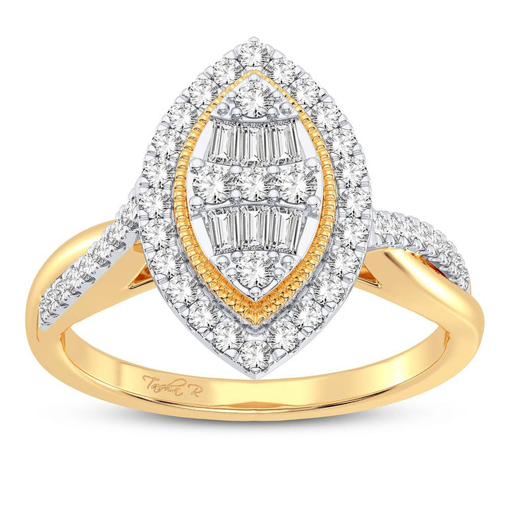 10k Yellow Gold 0.40CT Lab Diamond Womens Engagement Ring