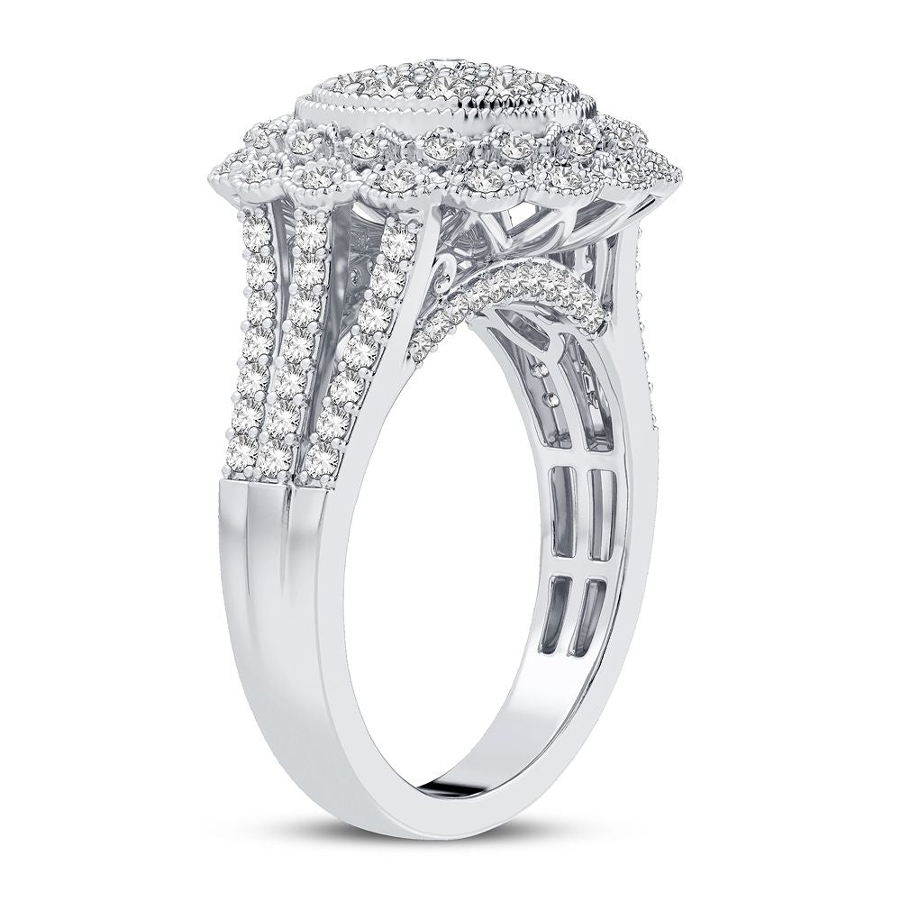 Chic 14k White Gold 1CT Lab Diamond Womens Fashion Ring