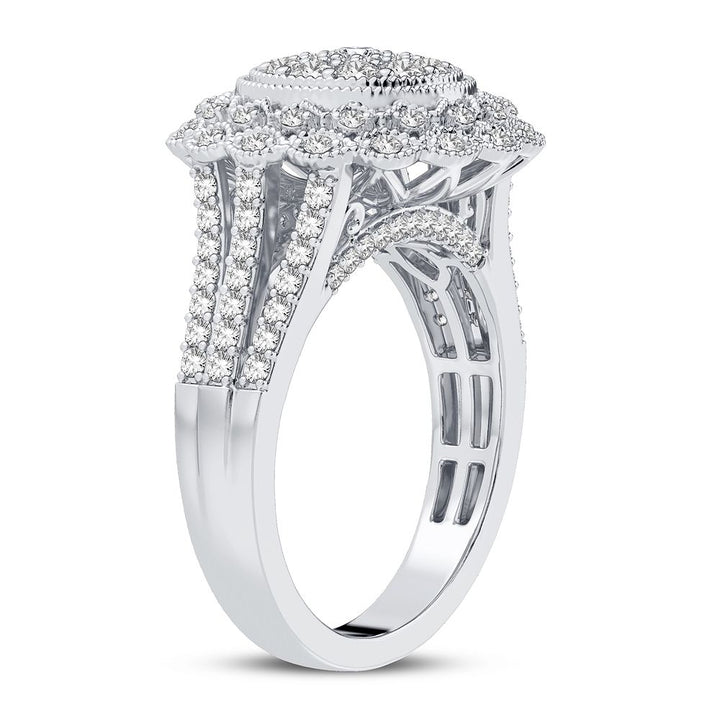 Chic 14k White Gold 1CT Lab Diamond Womens Fashion Ring