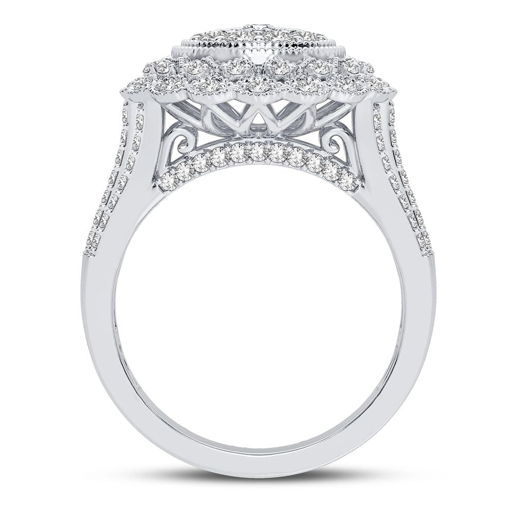 Chic 14k White Gold 1CT Lab Diamond Womens Fashion Ring